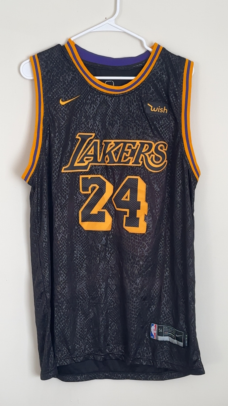 Los Angeles Lakers Kobe Bryant Nike Men's Black Jersey Size 54 Black Mamba Lore
